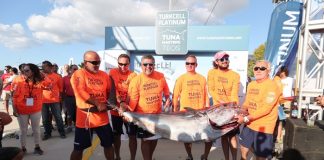 Teos’ta 295 kilo orkinosla rekor kırıldı