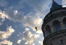 Galata Kulesi’de tarihi atlayış
