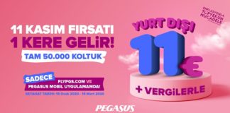 11 Euro’ya yurt dışı bileti