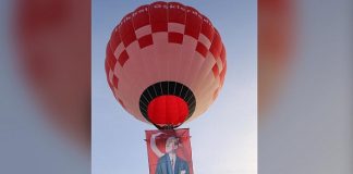 Türkiye’nin ‘yerli ve milli’ ilk sıcak hava balonu 19 Mayıs’ı gökyüzünde kutladı