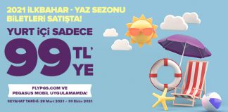 Pegasus ile yurt içi 99 TL