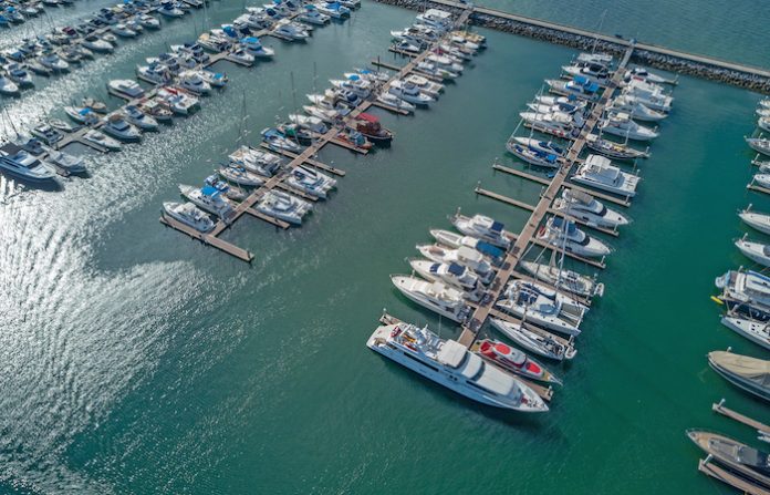 Aerial view ot Pattaya yatch harbour in Chonburi, Thailand