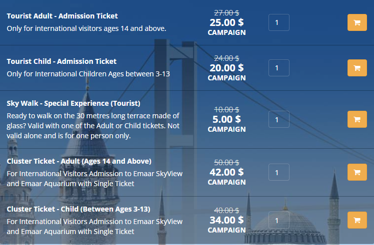 emaar skyview ticket