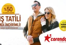 Corendon Airlines’tan kış uçuşlarında yüzde 50 indirim