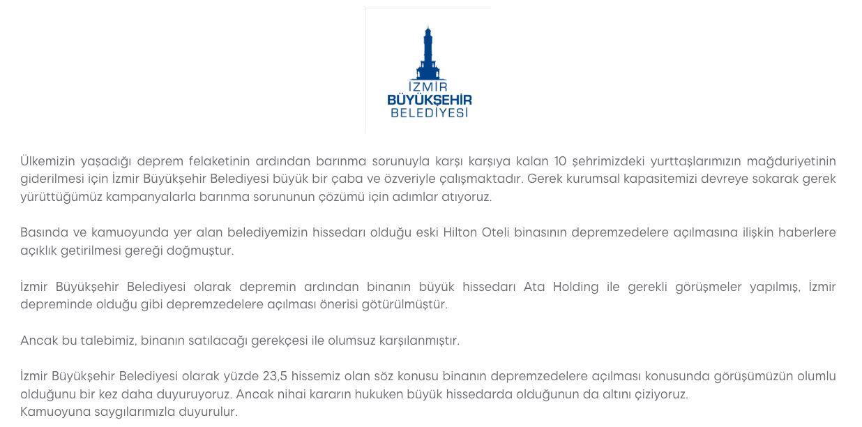 Ata Holding, Hilton Oteli’nin