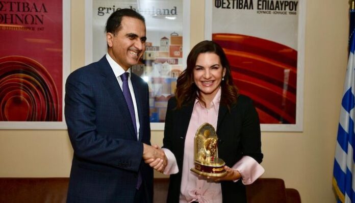 Yunanistan Katar Olga Kefalogianni Ali bin Khalfan Al Mansouri buluşması Yunanistan ve Katar Turizmde İş Birliği İmkanlarını Görüştü