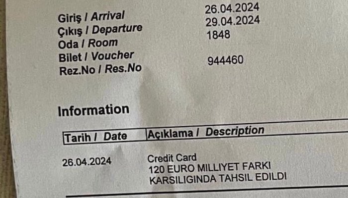 "Milliyet Farkı" Uygulayan Otele