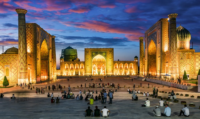 Registan, an old public square in Samarkand, Uzbekistan