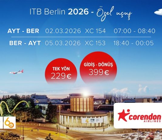 Corendon, ITB Berlin 2026’ya Özel Uçuş Tarifesini Duyurdu: İşte Bilet Fiyatları