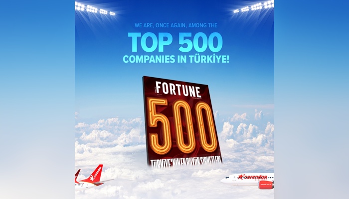 Corendon Airlines, Türkiye'nin en büyük 500 özel şirketi arasında 146. oldu