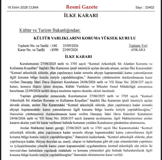 Arkeolojik Sit Alanlarında Yeni Düzenleme